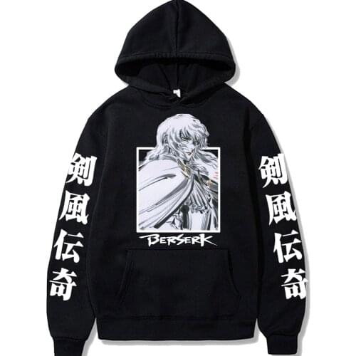 Anime Berserk Pullover Tops Long Sleeve Hip Hop Fashion Man Hoodie