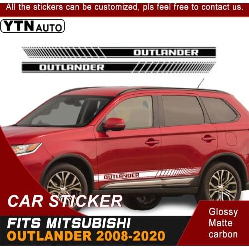 Car Decals For Mitsubishi Outlander 2008-2015 2016-2020 Cool Side Door Graphic Vinyl Car Stickers And Decals Auto Side Stripe