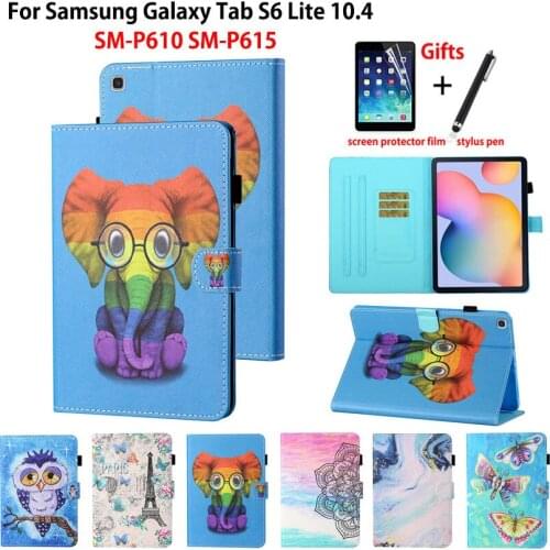 Case For Samsung Galaxy Tab S6 Lite 10.4 inch 2020 P610 P615 Cover SM-P610 SM-P615 Funda Kids Fashion Cartoon Stand Shell +Gift