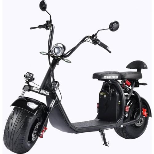 Russian Warehouse 60V 21Ah Electric Motorcycle 2000w Big Wheel Electric Scooter Removable Lithium Battery Citycoco