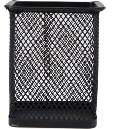 Round/Square Mesh Metal Pen Pencil Holder Brush Storage Container Office Desk Home Organization Storage Table Accessories