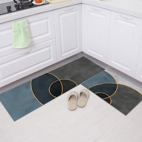 Kitchen Anti-Slip Mat Cartoon Lattice Entrance Doormat Bathroom Absorbent Floor Mats Home Hall Wardrobe Shoe Cabinet Long Carpet