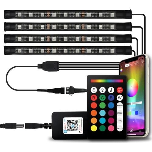 Car Led Strips Lights Ambient RGB LED Lights USB 12V Auto Interior Atmosphere Decorative Light Music sound Control Multiple Lamp