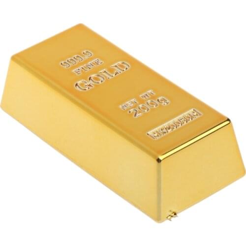 Gold Brick Shape Refrigerator Magnets Resin Craft Gift Home Decoration Souvenir QX2E