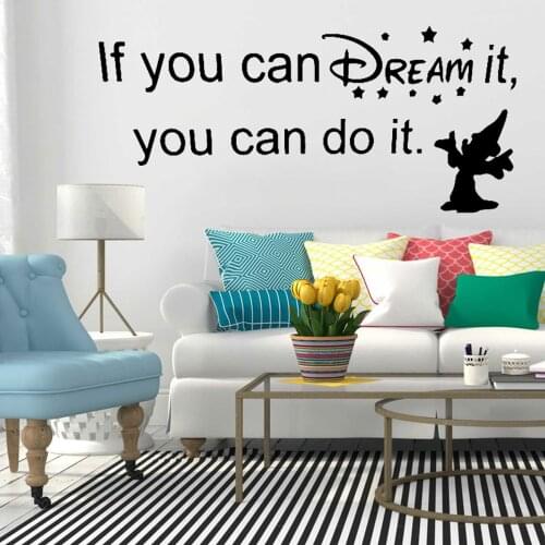 Motivational Quote Wall Sticker Inspirational Quotes Dream Vinyl Decal Phrase Wall Home Decor Removable Room Decoration Star Elf