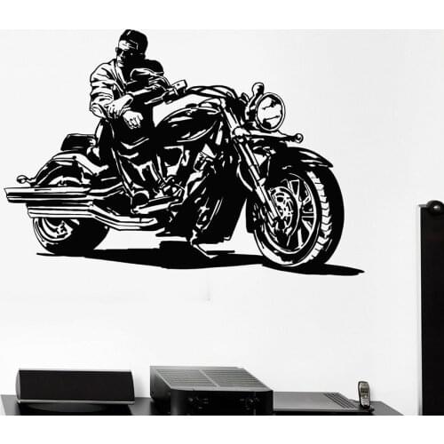 Motorcycle Vinyl Wall Decal Motorcycle Sport Race Motor Speed Extreme Window Decals For Teen Bedroom Wallpaper Art Mural M281