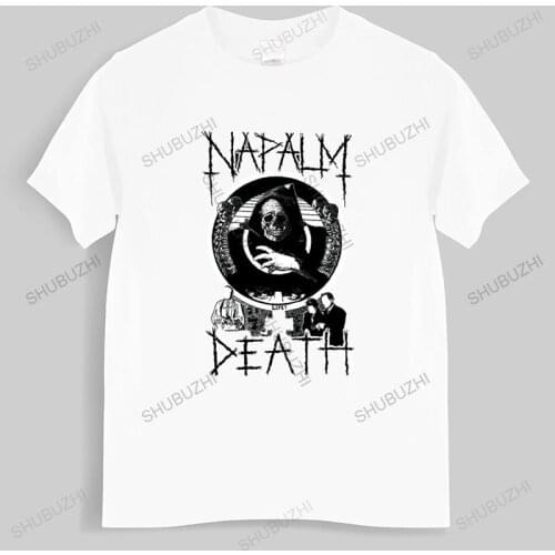 Men Cotton T Shirt Summer Brand Tshirt NAPALM DEATH 1 T-SHIRT MENS BLACK FRUIT OF THE LOOM DTG brand tee-shirt homme tops