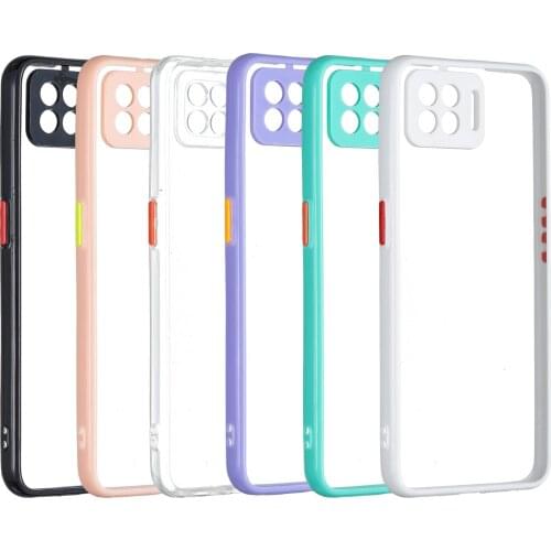 Soft Bumper Hard PC Clear Shockproof Phone Case for OPPO F17 / A73 2020 Transparent Phone Shell Cover