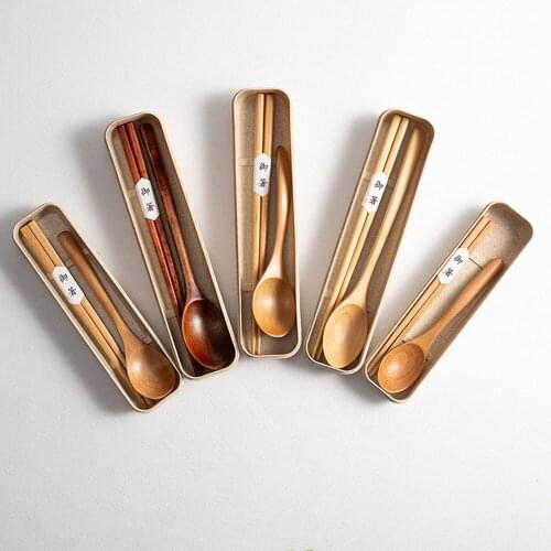 Chinese Style Wooden Chopsticks Set with Box Chopsticks Small Fresh Tableware Dropshipping for Outdoor Kitchen Tools