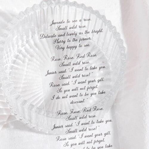 8 Design PET English long stickers Black and white Celebrity Poetry Emotion Decorative Collage sentence Scrapbooking Material