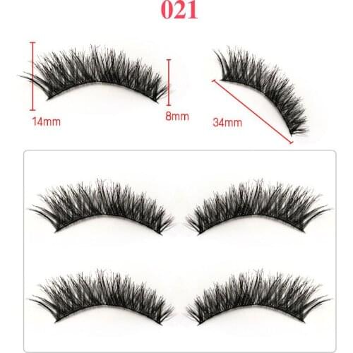 Natural Magnetic Eyelashes 2 magnets fake lashes hand-made reusable eyelashes extensions makeup 240pairs/lot DHL Free