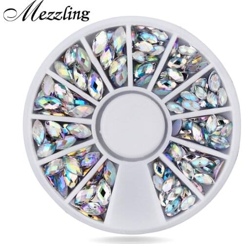 New Crystal AB Nail Art Rhinestones,2 sizes Fashion Glitter Nail Beads Craft,Beauty Manicure Nail Decorations