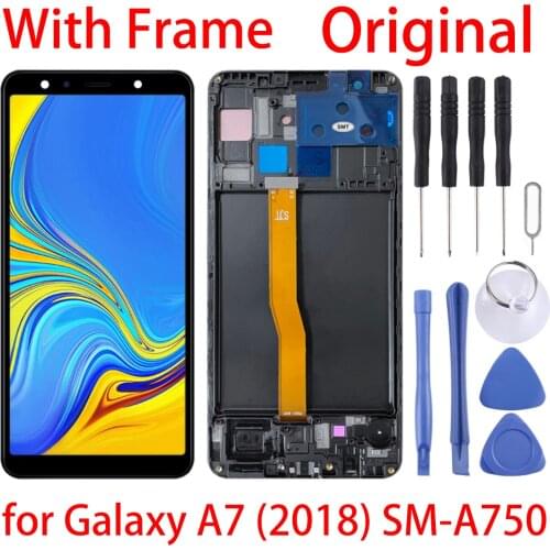 Original For Galaxy A7 LCD Screen&Digitizer Full Assembly With Frame for Samsung A7(2018) SM-A750F/DS SM-A750G SM-A750FN/DS