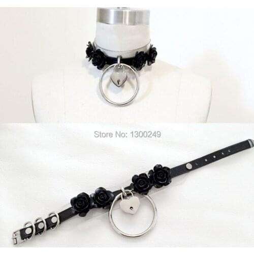 New Fashion Harajuku Handmade Sexy Safe Heart Flower O-Round Collar Punk Choker Necklaces Necklace Free Shipping