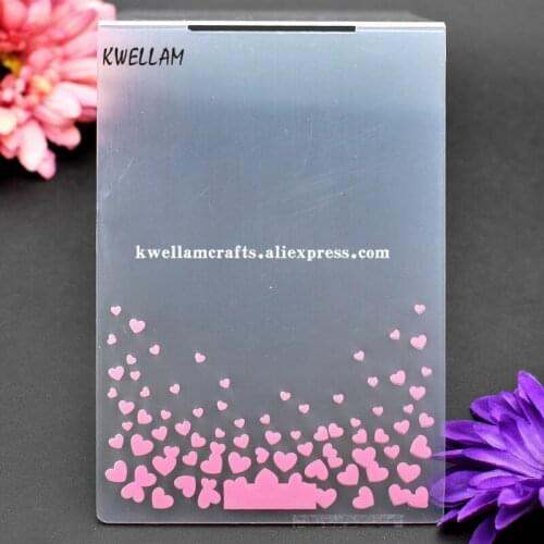 Heart Plastic Embossing Folder For Scrapbook DIY Album Card Tool Plastic Template 10.6x14.5cm KW7121511