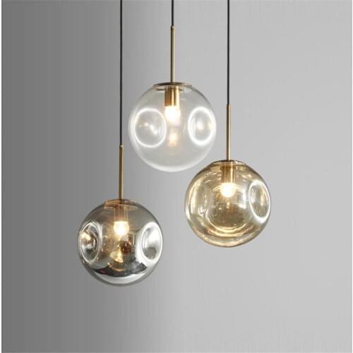 Nordic Bump art grey glass pendant lights for dining room kitchen postmodern Minimalism design led hanging lamp indoor fixtures