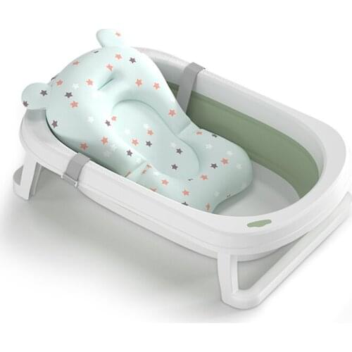 Warm water plug baby bath tub stable and durable folding bath tub newborn and young children can sit and lie at home large bath
