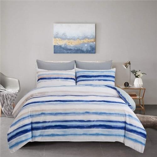 Simple Double Striped Duvet Cover Quilt Cover Bed Housse De Couette Single Queen Size Comforter Cover Bedding Sets Oil Painting