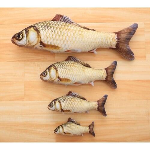 Factory direct cat toy pet plush cat mint cat simulation fish pillow cat toy vacuum packaging