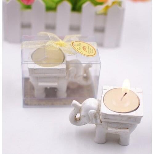Retro Lucky Elephant Candle Holder Creative Candlestick Bridal Shower Wedding Party Favors Gift Banquet Table Decor W9582