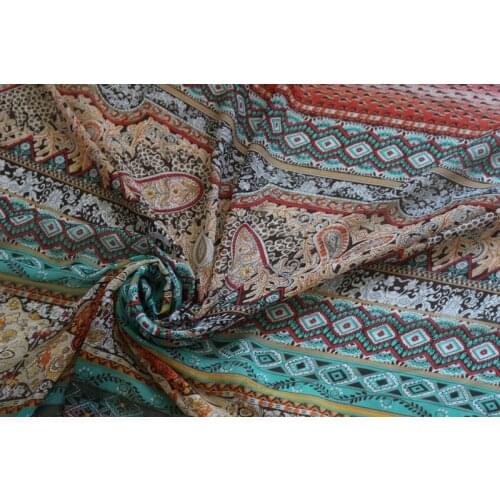 Width 145cm chiffon fabric paisley and flowers pattern for apparel and scarf LS-2680