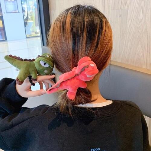 Cute little dinosaur plush toy small hair accessory doll cute dinosaur hair rope girl child party gift J0591