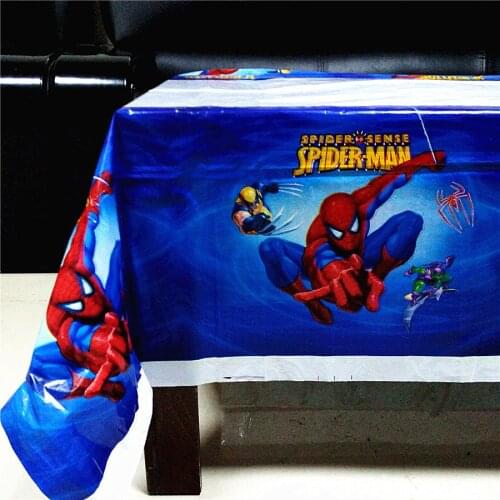 Spiderman Tablecloth Disposable Table Cloth SpiderMan Theme Kids Happy Birthday Party Supplies Decoration Plastic Table Cover