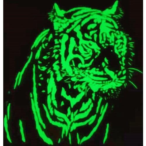 Patches Noctilucent Tiger Stickers for Clothes Thermal Transfer Printing Pattern DIY Decoration Luminous Style Animal Patch