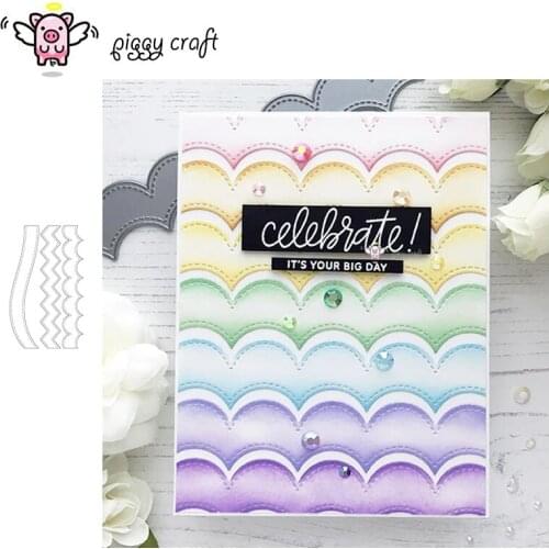 Piggy Craft metal cutting dies cut die mold 3Pcs Irregular edge Scrapbook paper craft knife mould blade punch stencils dies