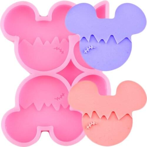 Disney Mickey Straw Topper Silicone Molds Fondant Cake Decorating Candy Chocolate Frankenstein Mouse Keychain Epoxy Resin Moulds