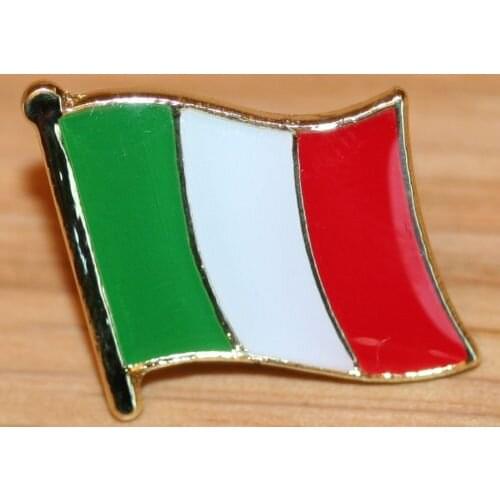 Custom flag lapel badges cheap custom made ITALY Italian Country Metal Flag Lapel Pin Badge