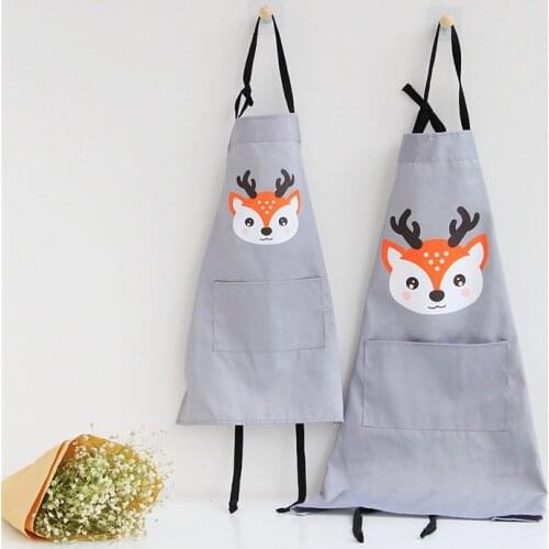 1pcs Deer Zebra Giraffe Pattern Apron Woman Adult Children Bibs Home Cooking Baking Shop Cleaning Apron Kitchen Accessory 46191