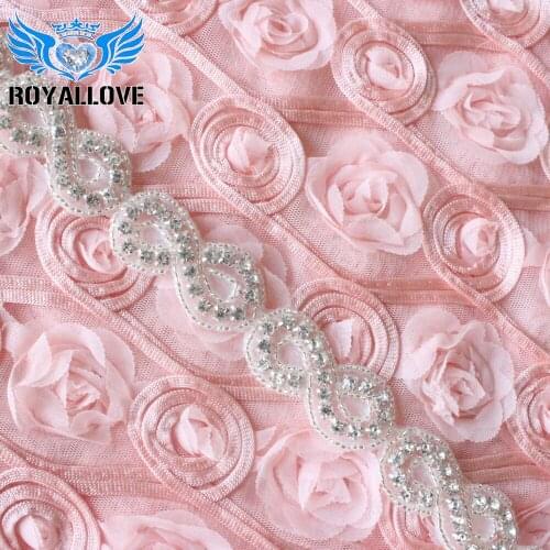 10 yards) Wholesale Iron on bridal sash rhinestone flower applique rhinestone applique trim belt waist belt for wedding dress