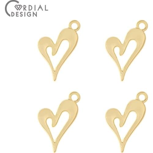 Cordial Design 100Pcs 15*20MM Jewelry Accessories/DIY Charms/Heart Shape/Earrings Pendants/Jewelry Finding Components/Hand Made