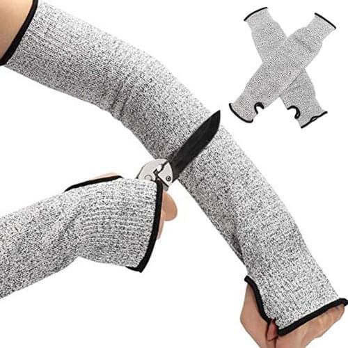 2Pcs Anti Cut Puncture Proof Safety Long Arm Sleeves Guard Bracer Protector