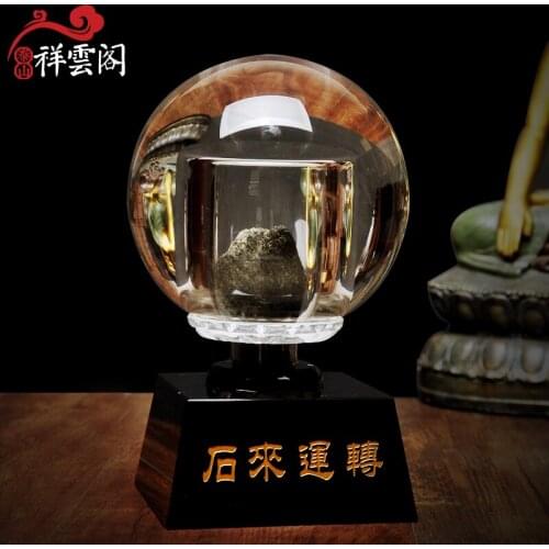 2020 home guarding exorcising efficacious House Protection Money Drawing GOOD LUCK FENG SHUI TAI SHAN STONE Crystal ball statue