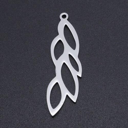 5pcs/lot 100% Stainless Steel Olive Leaves Charms Pendants Wholesale Never Tarnish DIY Necklace Bracelet Making Charms