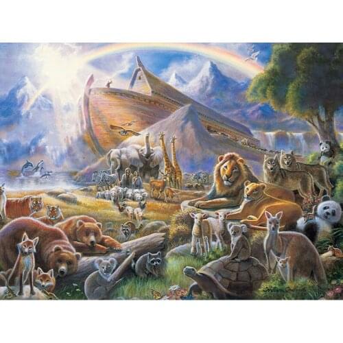 5D DIY Diamond embroidery Full Round Diamond mosaic Full Square Diamond painting Cross stitch boat rainbow lion fox kangaroo
