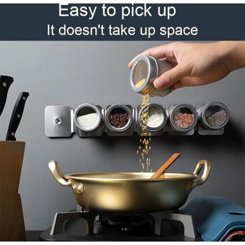 6PCS Seasoning Box Set Outdoor Portable Barbecue Cooking Spice Storage Tank Mini Salt and Pepper Shakers Spice Container