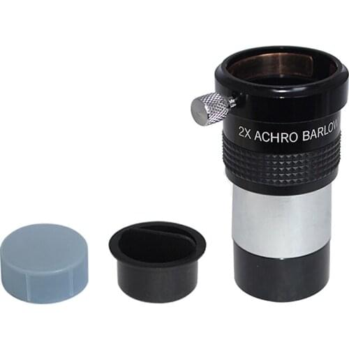 1.25inch 2X Achro Barlow Lens Full Alloy Frame+Optocal Glass with Locking Screw Astronomical Telescope Eyepiece Accessories