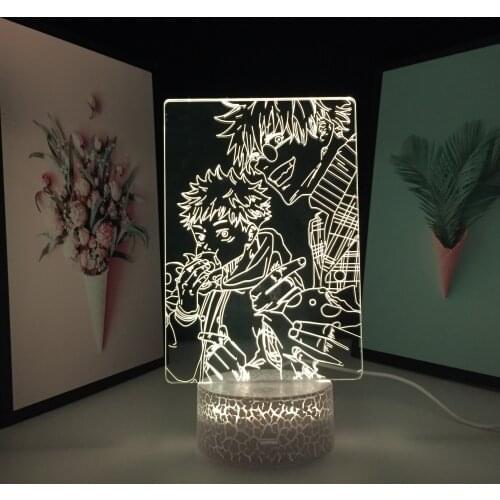 Anime Jujutsu Kaisen Lamp Megumi Yuji Itadori LED Night Light for Room Deco Birthday Gift Jujutsu Kaisen Lamp Yuji Itadori