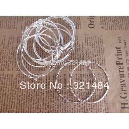 Free shipping Silver plated 200pc 30mm Earwires Earring Hoops-Wires-Hooks Jewelry Findings