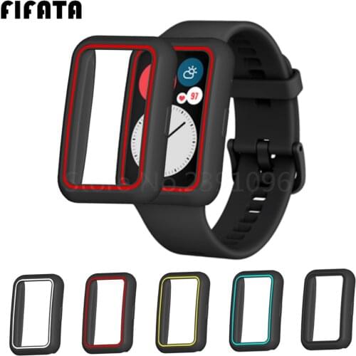 FIFATA Cover For Huawei Watch Fit Case TPU Soft Bumper Shell Smart Watch Protective Frame For Huawei Fit Band Strap Accessories