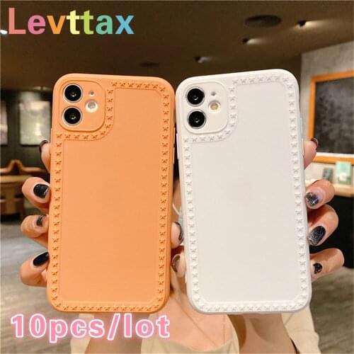 10Pcs/lot Camera Protection Candy Color Case For iPhone 12 11 Pro Mini Soft Back Cover For iphone Max XS XR X SE20 7 8 6S Plus