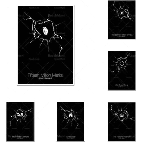 Miroir noir : illustration de verre brisé minimaliste de l'art de science-fiction moderne