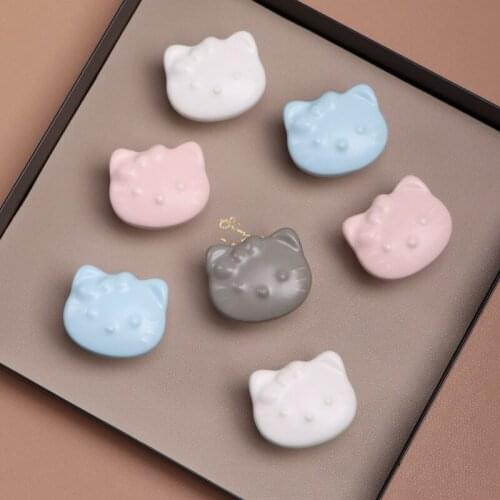 Kitty Cat Cartoon Children Room Ceramic Cabinet Knobs Wardrobe Handle Garden Door Handle Cabinet Handles for Kids