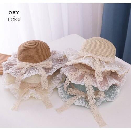Summer Baby Straw Hat Bag Holiday Kids Boy Girl Hats Kids Breathable Caps Children Beach Sun Hat Hollow Out Lace Up Bandage Cap