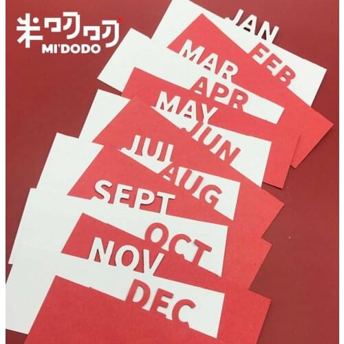 Month Decorative Bolder Cutting Dies 2020 for Scrapbooking Gift Surprise Gift Box Photo Album Midodo New Metal Cutting Dies