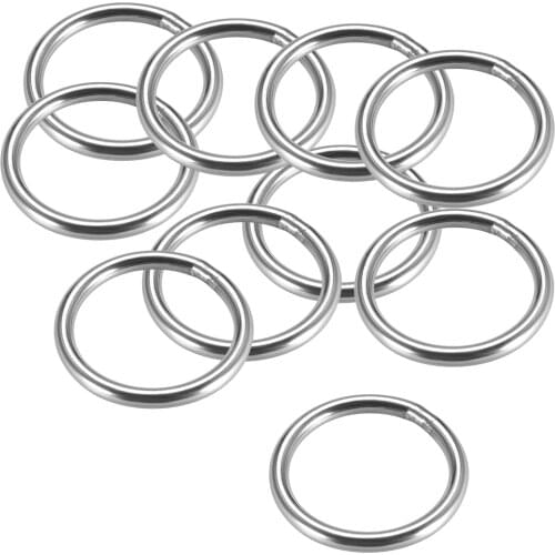 10pcs Stainless Steel O Ring 20/30/40/50/60mm Inner Diameter 3/4/5mm Thickness Strapping Welded Round Rings