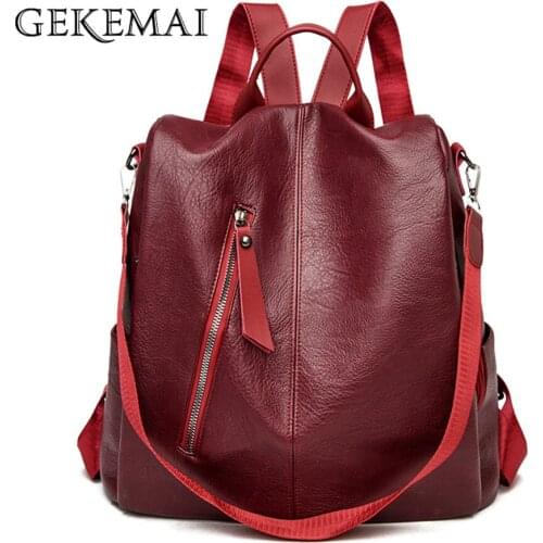 2021solid Color Designer Womens Backpack Fashion Anti-theft Design Ladies Student School Bags Quality PU Leather Women Backpack